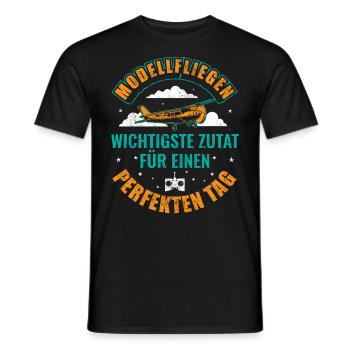 Modellfliegen - Männer T-Shirt - Schwarz - Vorne - AI Model Male 178 light (178cm)