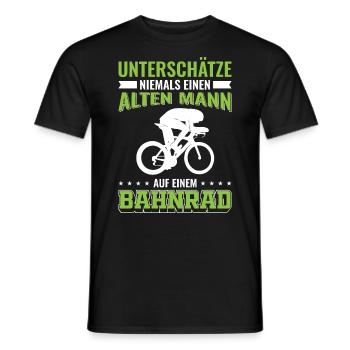 Bahnrad | Alter Mann Bahnradfahrer Geschenk - Männer T-Shirt - Schwarz - Vorne - AI Model Male 178 light (178cm)
