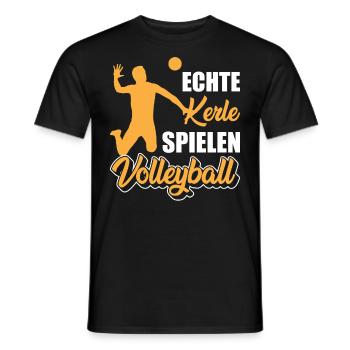 Beachvolleyball | Echte Kerle spielen Volleyball - Männer T-Shirt - Schwarz - Vorne - AI Model Male 178 light (178cm)