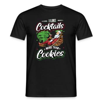 Noël en juillet, Fête, Surf, Santa Hawaiian - T-shirt homme - noir - Devant - AI Model Male 178 light (178cm)