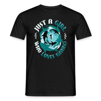 Mädchen, das Haie liebt - Männer T-Shirt - Schwarz - Vorne - AI Model Male 178 light (178cm)
