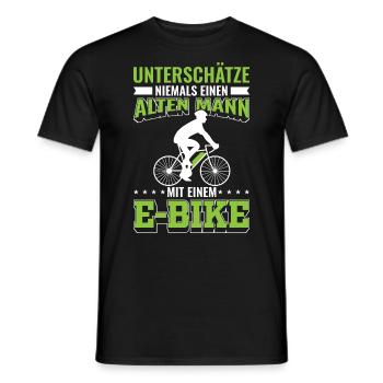 E Bikes E Bike E-Bikes Elektro Bike Männer Spruch - Männer T-Shirt - Schwarz - Vorne - AI Model Male 178 light (178cm)