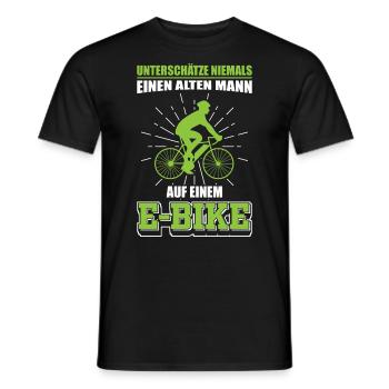 E Bikes | Altes Männer E-Bike Geschenk - Männer T-Shirt - Schwarz - Vorne - AI Model Male 178 light (178cm)
