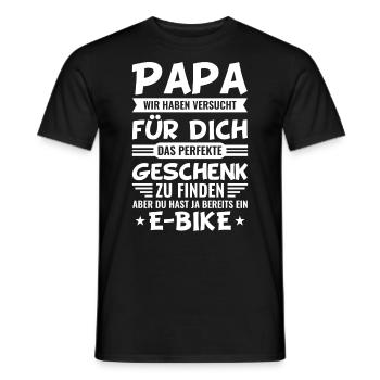 E Bike Papa E-Bike Geschenk - Männer T-Shirt - Schwarz - Vorne - AI Model Male 178 light (178cm)