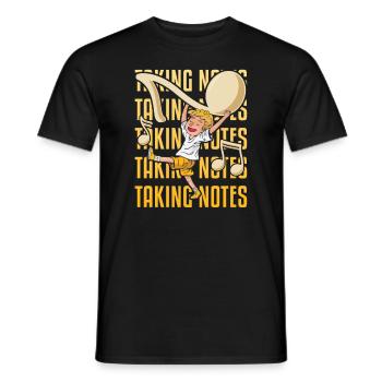 Prendre des notes Jeux de mots Drôle Professeur de musique - T-shirt homme - noir - Devant - AI Model Male 178 light (178cm)