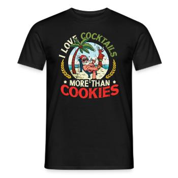 Like Cocktails More Than Cookies Christmas In July - Men's T-Shirt - black - Front - AI Model Male 178 light (178cm)