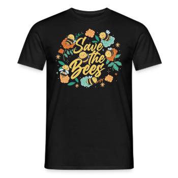 Save the Bees Beekeeper sweet bee and bees - Men's T-Shirt - black - Front - AI Model Male 178 light (178cm)