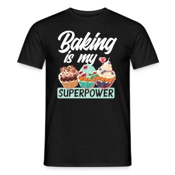 Funny Hobby Baker Gift - Men's T-Shirt - black - Front - AI Model Male 178 light (178cm)