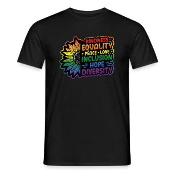 Droits de l’homme, justice sociale - T-shirt homme - noir - Devant - AI Model Male 178 light (178cm)