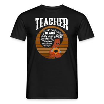 Melanin Afroamerikanisch Afroamerikanische Frau - Männer T-Shirt - Schwarz - Vorne - AI Model Male 178 light (178cm)