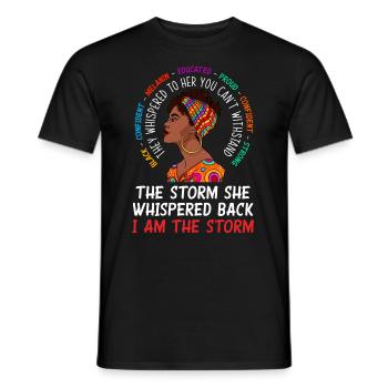 Melanin Afroamerikanisch Afroamerikanische Frau - Männer T-Shirt - Schwarz - Vorne - AI Model Male 178 light (178cm)