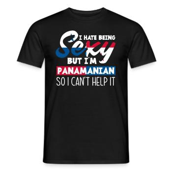 Lustiges Panama Panamaer Panamaerin Geschenk - Männer T-Shirt - Schwarz - Vorne - AI Model Male 178 light (178cm)