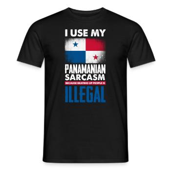 Lustiges Panama Panamaer Panamaerin Geschenk - Männer T-Shirt - Schwarz - Vorne - AI Model Male 178 light (178cm)