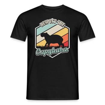 Rétro Respectez la Capybara Wasserschwein - T-shirt homme - noir - Devant - AI Model Male 178 light (178cm)