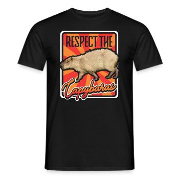 Rétro Respectez la Capybara Wasserschwein - T-shirt homme - noir - Devant - AI Model Male 178 light (178cm)