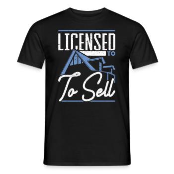 Licensed to Sell Hypothekendarlehensberater - Männer T-Shirt - Schwarz - Vorne - AI Model Male 178 light (178cm)