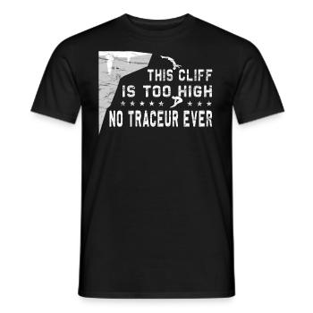 This cliff is too high - Cliff jumping - Men's T-Shirt - black - Front - AI Model Male 178 light (178cm)