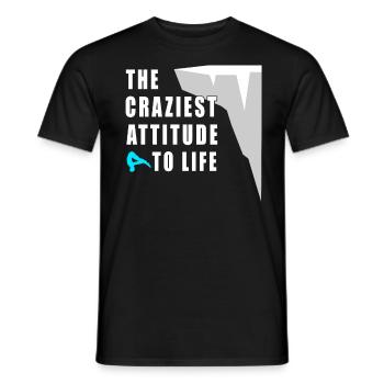 The craziest feeling cliff jumping - Men's T-Shirt - black - Front - AI Model Male 178 light (178cm)