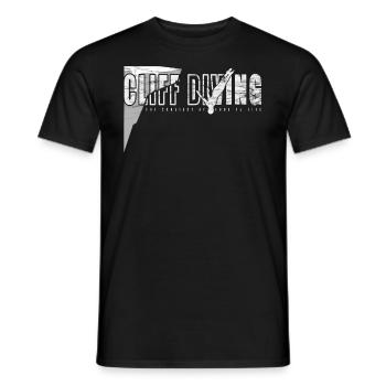 The craziest feeling cliff jumping - Men's T-Shirt - black - Front - AI Model Male 178 light (178cm)