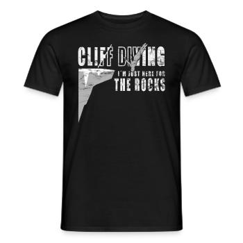 Here for the Rocks - Cliff Jumping - Men's T-Shirt - black - Front - AI Model Male 178 light (178cm)