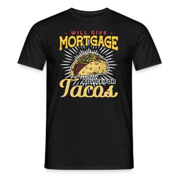 Mortgage Advice Tacos Mortgage Loan Advisor - Men's T-Shirt - black - Front - AI Model Male 178 light (178cm)