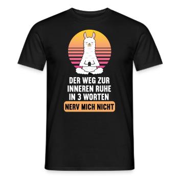 Weg zur Inneren Ruhe alpaka lama Alpakaliebhaber - Männer T-Shirt - Schwarz - Vorne - AI Model Male 178 light (178cm)