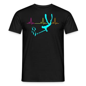 Pêche sous-marine Pêche au harpon Heartbeat Pulse - T-shirt homme - noir - Devant - AI Model Male 178 light (178cm)
