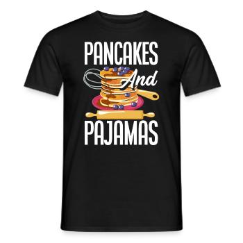 Funny Pancake Pancakes Gift - Men's T-Shirt - black - Front - AI Model Male 178 light (178cm)