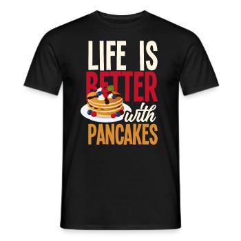 Funny Pancake Pancakes Gift - Men's T-Shirt - black - Front - AI Model Male 178 light (178cm)