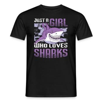 Mädchen, das Haie liebt - Männer T-Shirt - Schwarz - Vorne - AI Model Male 178 light (178cm)