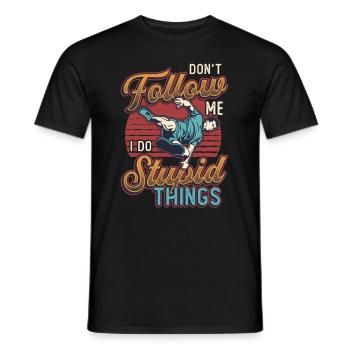 Ich mache dumme Dinge, Parkour, Free Running. - Männer T-Shirt - Schwarz - Vorne - AI Model Male 178 light (178cm)