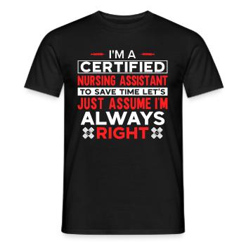 Zertifizierte Pflegeassistentin Krankenpflege Frau - Männer T-Shirt - Schwarz - Vorne - AI Model Male 178 light (178cm)