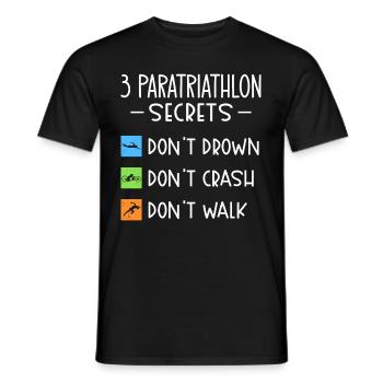 Les secrets du paratriathlon Ne pas se noyer, tomber - T-shirt homme - noir - Devant - AI Model Male 178 light (178cm)