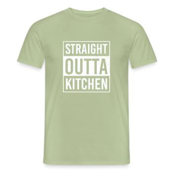 Straight Outta Kitchen - Männer T-Shirt - Sage - Vorne - AI Model Male 178 light (178cm)