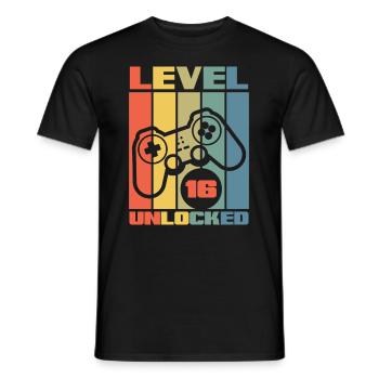 16e anniversaire Jeune joueur de jeu - T-shirt homme - noir - Devant - AI Model Male 178 light (178cm)