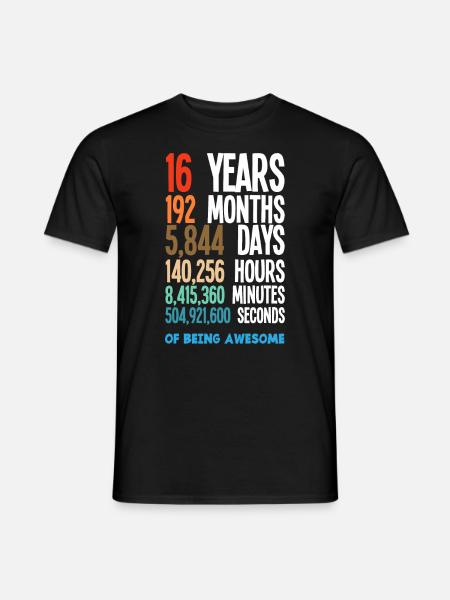 16. Geburtstag Mädchen Jungen - Mænd T-shirt - sort