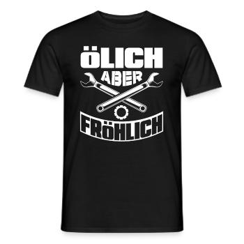 Ölich But Cheerful Funny Mechanic Gift - Men's T-Shirt - black - Front - AI Model Male 178 light (178cm)