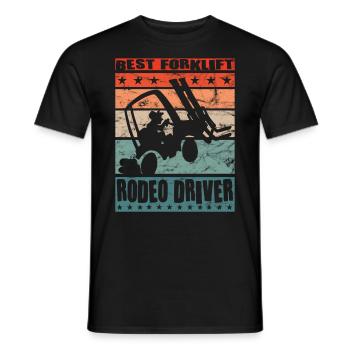 Bester Gabelstapler-Rodeo-Fahrer - Lustiger - Männer T-Shirt - Schwarz - Vorne - AI Model Male 178 light (178cm)