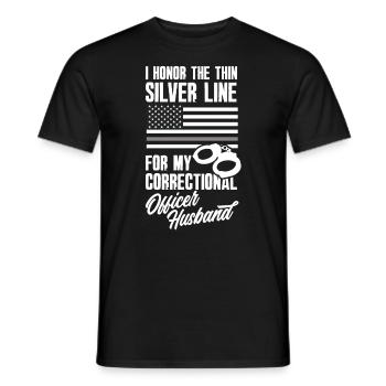 Gardiens de prison Agents pénitentiaires - T-shirt homme - noir - Devant - AI Model Male 178 light (178cm)