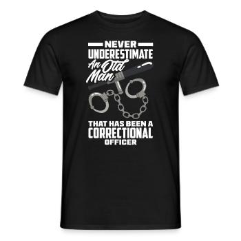 Gardiens de prison Agents pénitentiaires - T-shirt homme - noir - Devant - AI Model Male 178 light (178cm)
