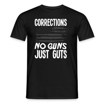 Gardiens de prison Agents pénitentiaires - T-shirt homme - noir - Devant - AI Model Male 178 light (178cm)