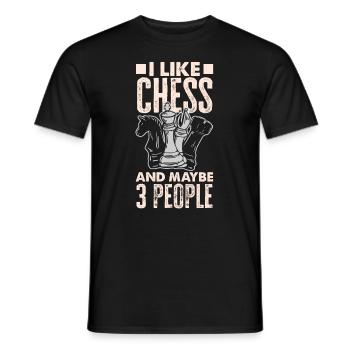 Drôle de joueur d’échecs Cadeau de joueur d’échecs - T-shirt homme - noir - Devant - AI Model Male 178 light (178cm)