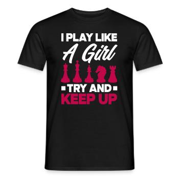 Funny Chess Player Chess Player Gift - Men's T-Shirt - black - Front - AI Model Male 178 light (178cm)