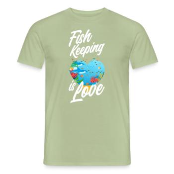 Funny Aquarist Aquarist Aquarium Gift - Men's T-Shirt - sage - Front - AI Model Male 178 light (178cm)