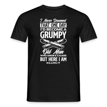 Lustiges Zigarre Rauchen Zigarrenraucher Geschenk - Männer T-Shirt - Schwarz - Vorne - AI Model Male 178 light (178cm)