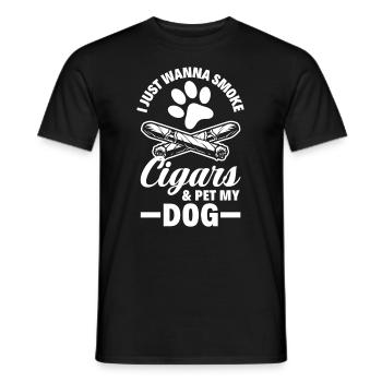 Zigarren Und Hunde Zigarrenraucher Geschenk - Männer T-Shirt - Schwarz - Vorne - AI Model Male 178 light (178cm)