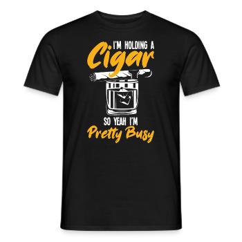 Lustiges Zigarre Rauchen Zigarrenraucher Geschenk - Männer T-Shirt - Schwarz - Vorne - AI Model Male 178 light (178cm)