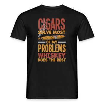 Zigarre Und Whiskey Zigarrenraucher Geschenk - Männer T-Shirt - Schwarz - Vorne - AI Model Male 178 light (178cm)