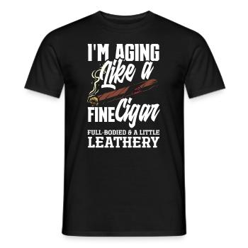 Lustiges Zigarre Rauchen Zigarrenraucher Geschenk - Männer T-Shirt - Schwarz - Vorne - AI Model Male 178 light (178cm)