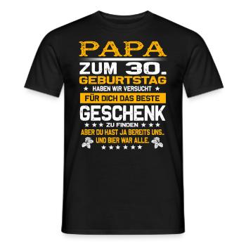 Zum 30. Geburtstag lustiges Bier Spruch - Männer T-Shirt - Schwarz - Vorne - AI Model Male 178 light (178cm)